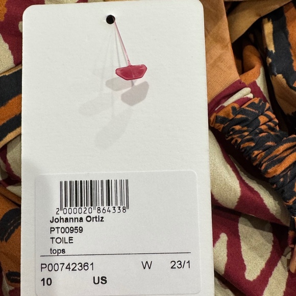 NWT $595 Johanna Ortiz Yoruba Crop Top in Russet Terracotta, Black, & Ecru Sz 10 - Picture 12 of 13